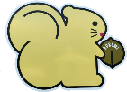 くるみを持ったリスのイラスト